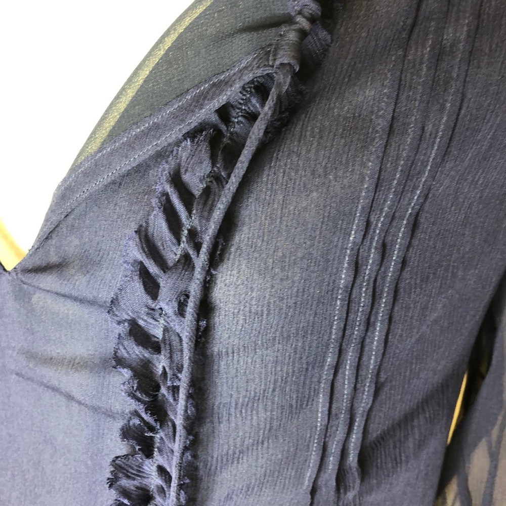 Diane Von Furstenberg navy sexy sheer silk blouse - Picture 5 of 9